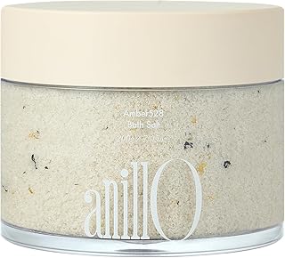 ANILLO Amber528 Bath Salt – Aromatherapy Soak with Amber Scent, Green Tea & Botanical Oils – Deep Moisturizing & Relaxing Korean Spa Salt – 7.05 oz