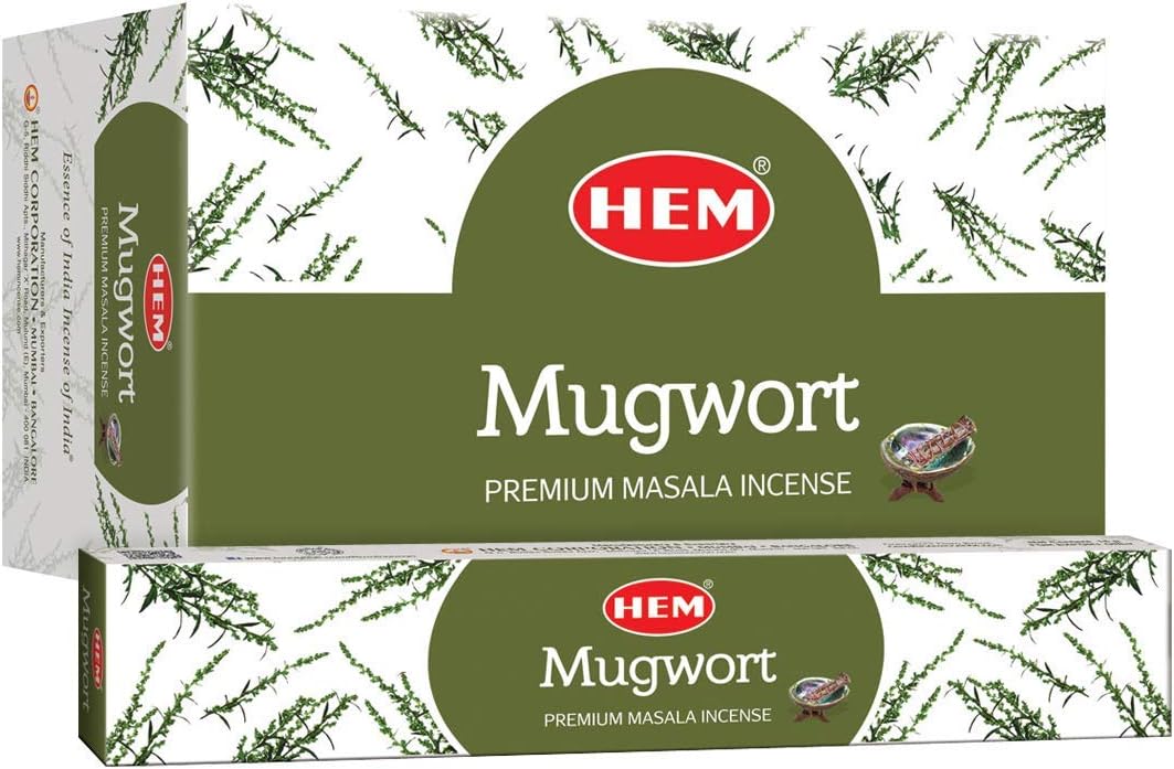 HEM Masala Incense Sticks – 12 Packets (15g Each) | Premium Handcrafted Aroma | Calming, Purifying Scent for Meditation & Yoga | Long-Lasting Fragrance for Home & Relaxation. (Mugwort)