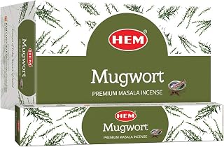 HEM Masala Incense Sticks – 12 Packets (15g Each) | Premium Handcrafted Aroma | Calming, Purifying Scent for Meditation & Yoga | Long-Lasting Fragrance for Home & Relaxation. (Mugwort)