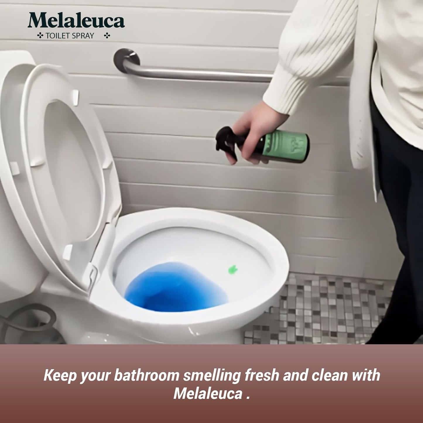 Melaleuca Spray - 100% Natural Tea Tree Oil Toilet Spray – 8 Oz - Natural Bathroom Odor Eliminator & Air Freshener – Pure Tea Tree Essential Oil with Lemongrass – Odor Eater, Paraben Free