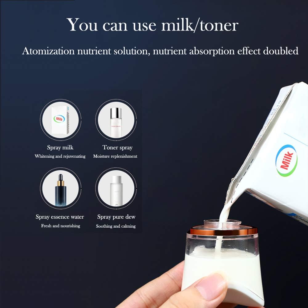 FANTEXY Nano Facial Mister with Skin Analyzer Moisture Tester | Portable Mini Cool Face Mist Steamer, USB, Handy Facial Sprayer, Eyelash Extensions, Face Moisturizing & Hydration Refreshing
