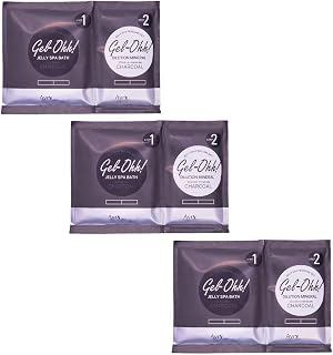 AvryBeauty Gel-Ohh Jelly Spa Bath 3 Pack, Charcoal Infused, Ginger and Lemongrass Scented, Pedicure, Salon Services, Jelly Pedicure, Pedi, Heat & Aroma Therapy