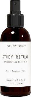 Muse Apothecary Study Ritual - Aromatic and Invigorating Room Mist, 8 oz, Infused with Natural Essential Oils - Aloe + Eucalyptus Mint