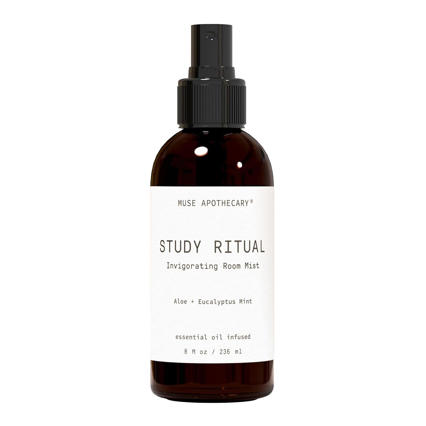 Muse Apothecary Study Ritual - Aromatic and Invigorating Room Mist, 8 oz, Infused with Natural Essential Oils - Aloe + Eucalyptus Mint
