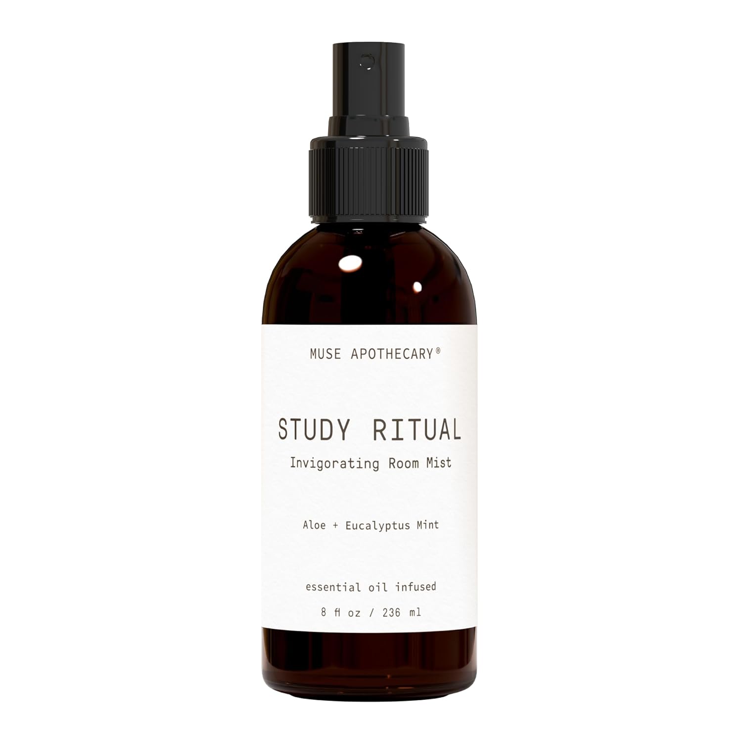 Muse Apothecary Study Ritual - Aromatic and Invigorating Room Mist, 8 oz, Infused with Natural Essential Oils - Aloe + Eucalyptus Mint