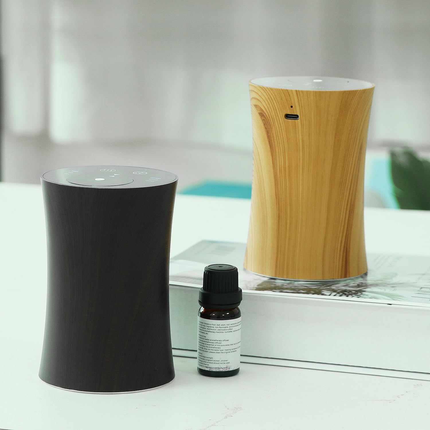 Essential Oil waterless Diffuser, Touch Sensitive, Automatic Fragrance Machine, Driven Atomizer, mini Fragrance air Machine, timed Silent, Suitable for Homes, Rooms, Cars, Offices