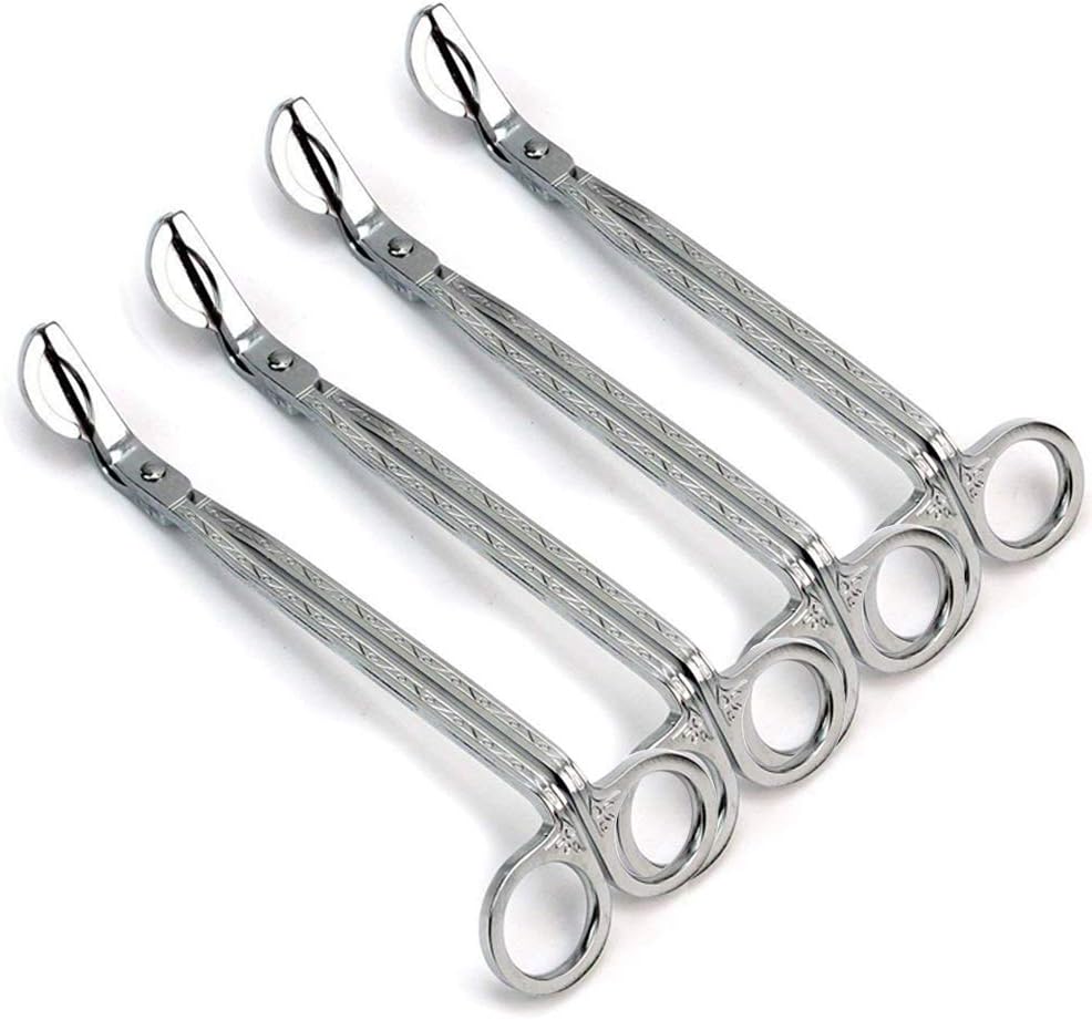 STONCEL 4PC Candle Trimmer Wick Catcher Stainless Steel,Silver