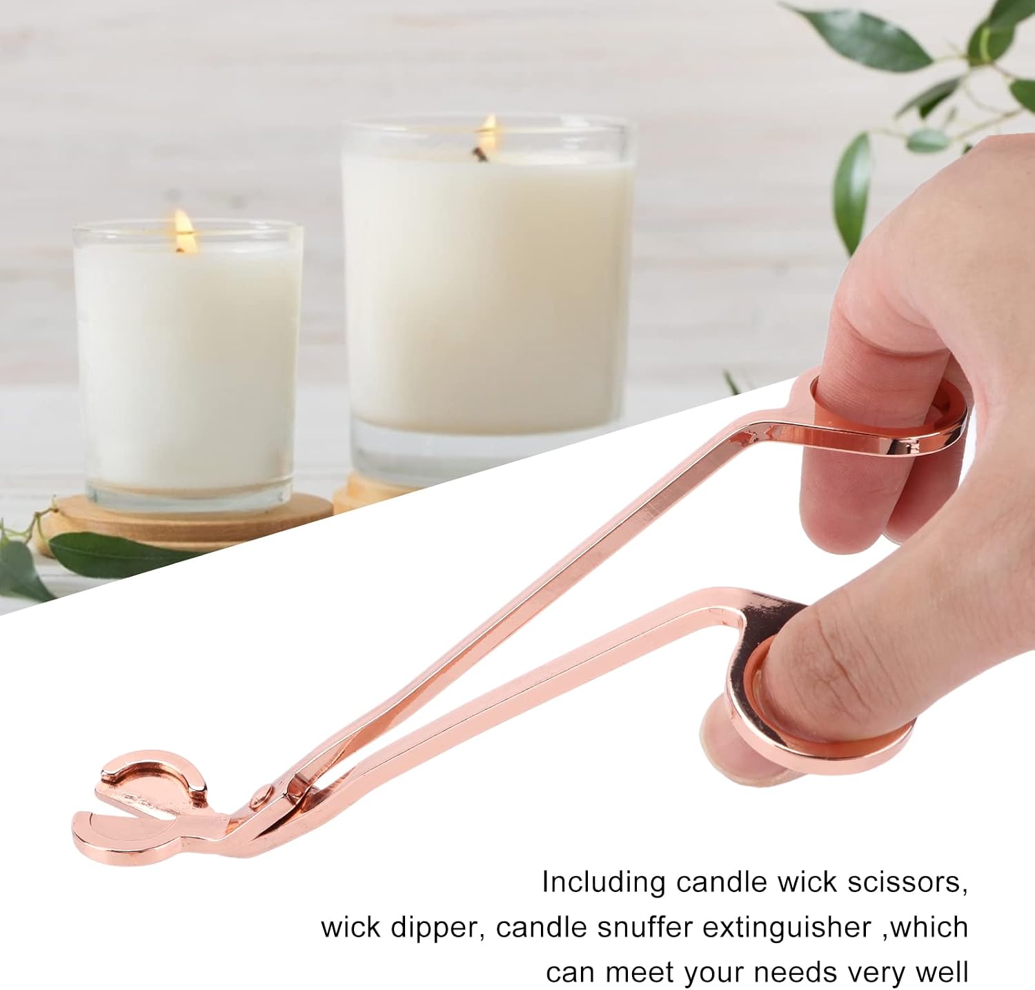3PCS Candle Wick Trimmer, Stainless Steel Candle Snuffer and Wick Dipper Candle Accessory Set