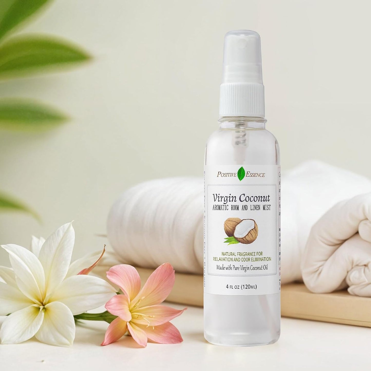 Virgin Coconut Linen and Room Spray, Natural Aromatic Mist Made with Pure Virgin Coconut Oil, Relax Your Body & Mind, Perfect as a Bathroom Air Freshener Odor Eliminator