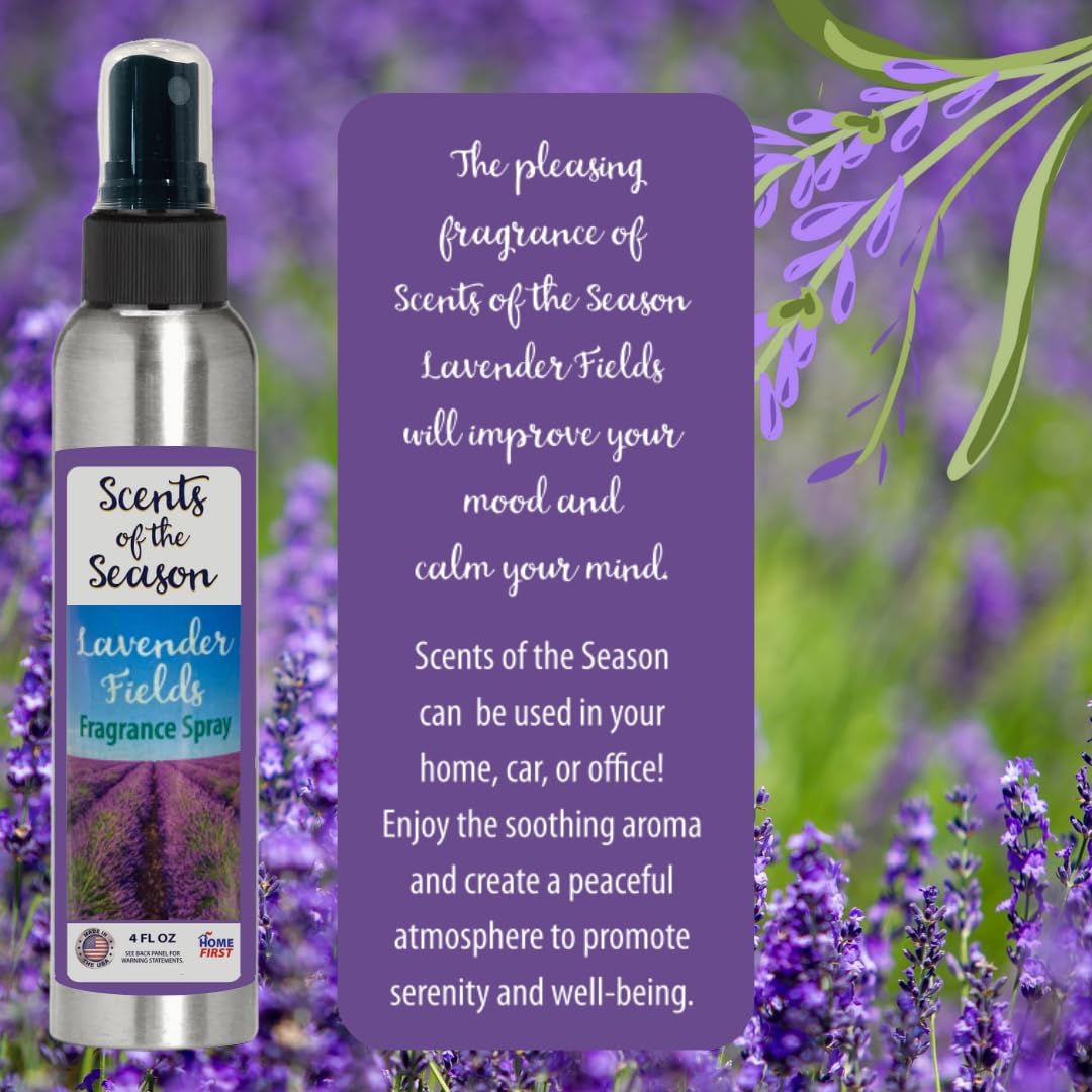 Essential Oil Fragrance Spray, Lavender, 4 oz — Natural Room and Fabric Mist for Home, Office, and Bedding