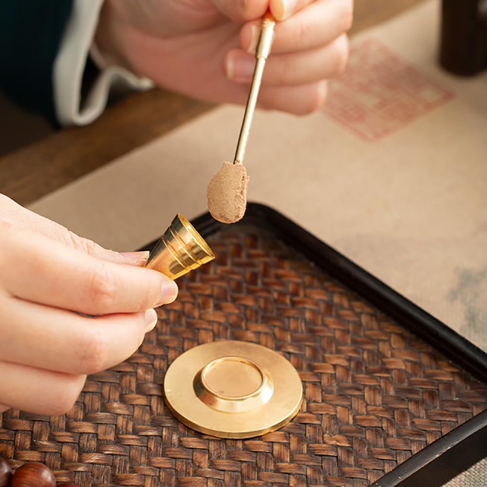 6PCS Incense Cone Making Kit with Brass Press for Incense Cones 0.63 x 0.63 x 1.18 inches for Living Rooms Offices Meditation Rooms Yoga Studios Hotels Bars and Tea Rooms