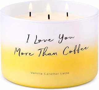 Vanilla Caramel Latte Scented Soy Candle | Large 3-Wick Vanilla Candle for Home, 15.8 oz | Coffee Candles with Caramel | Candles for Women & Coffee Lover Gifts | Long-Lasting Clean Burn