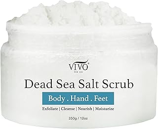 Vivo Per Lei Body Scrub - Exfoliating Body Scrub with Dead Sea Minerals - Dead Sea Salt Scrub for Hands & Legs - Body Exfoliant for a Supple Beach Body - 350 g/ 12.34 oz