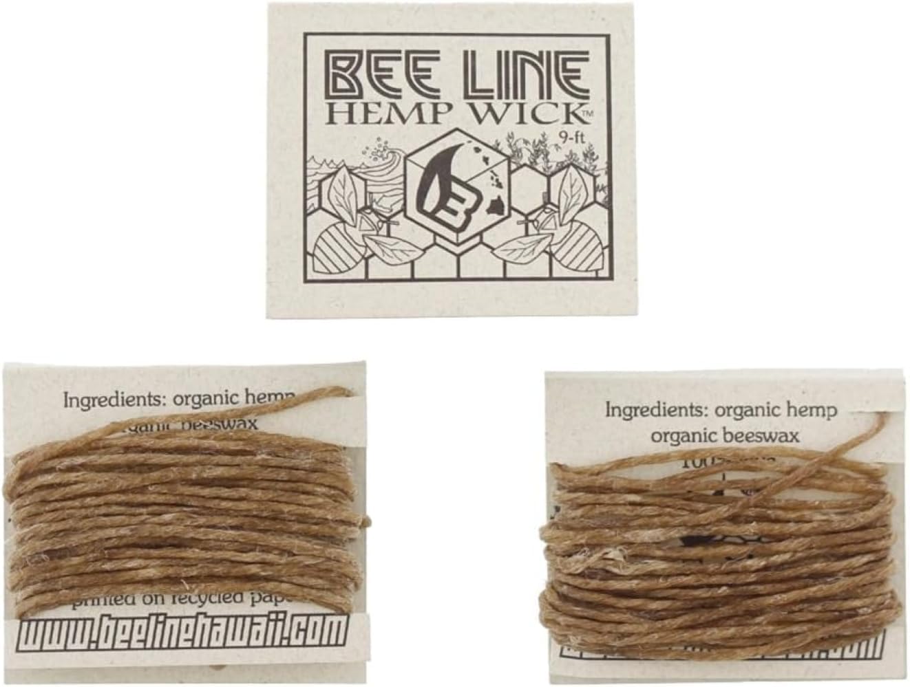 Bee Line Organic Hemp Wick (Set of 3)