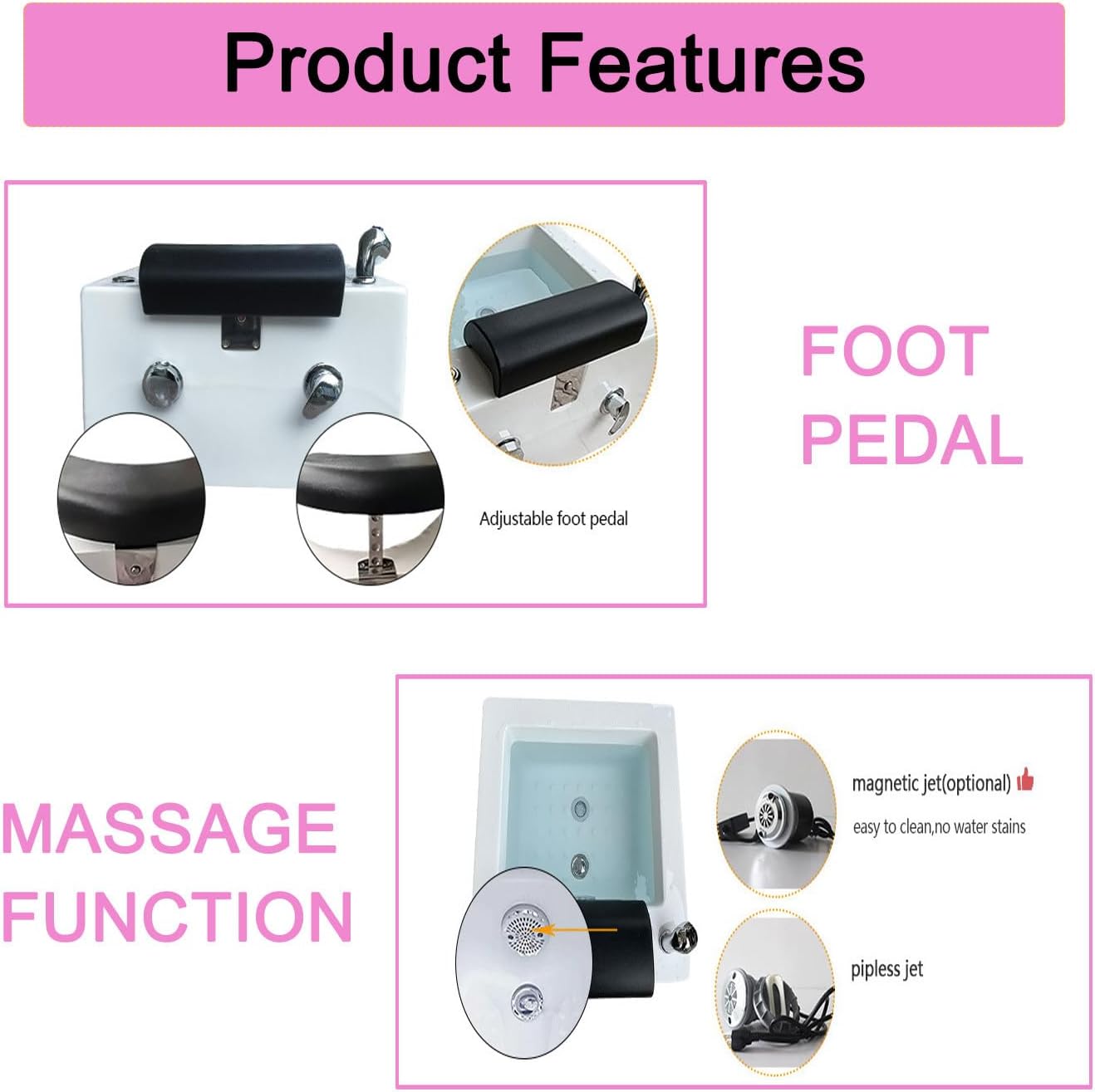 Acrylic Foot Bath,Foot Spa Bath Basin,Foot Massager Bath,Bubble Bath Spa,Can Automatically Drain and Adjust Hot and Cold Water,Traditional Medicine Therapy Assistance,B