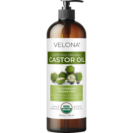 velona USDA Certified Organic Castor Oil - 16 fl oz (With Pump)