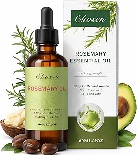 Chosen Hair Oil, Rosemary Essential oil & Mint Hair Oil, Split Ends & Dry Scalp Treatment - Made with Rice Bran &Essential Oils for strengthening, Moisturizing & Encouraging Healthier Hair