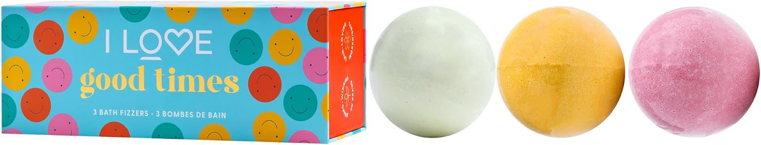 I LOVE Special Moments Good Times Bath Fizzer Pack - Natural Bath Bombs Gift Set - Shea Butter Bath Bombs Set - Spa Gift Set for Women - 3 pc