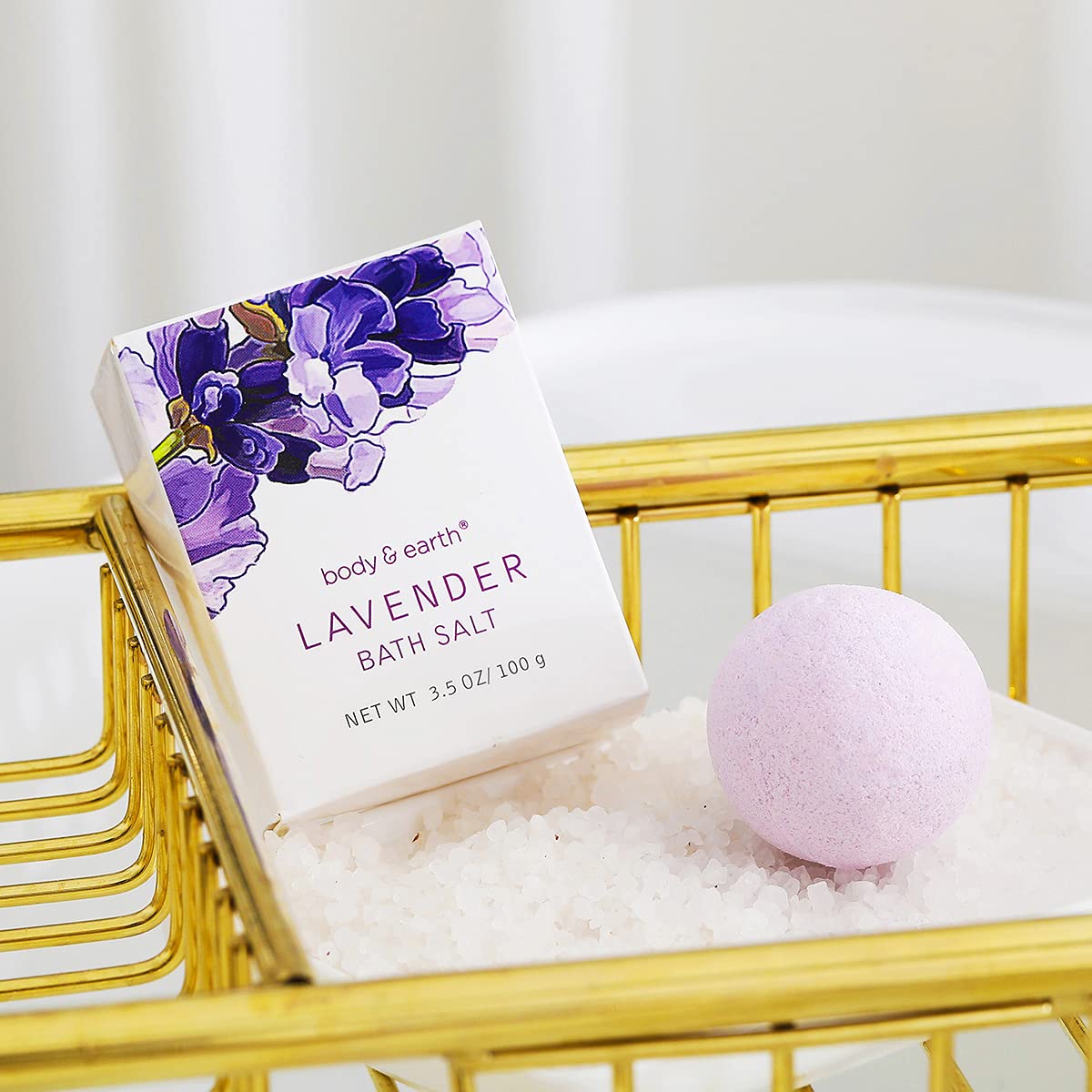 BODY & EARTH Lavender Spa Gift Baskets for Women Luxurious Gifts for Women Bath and Body Gift Sets 11pcs Bath Sets for Women Gift Mother's Day Gifts