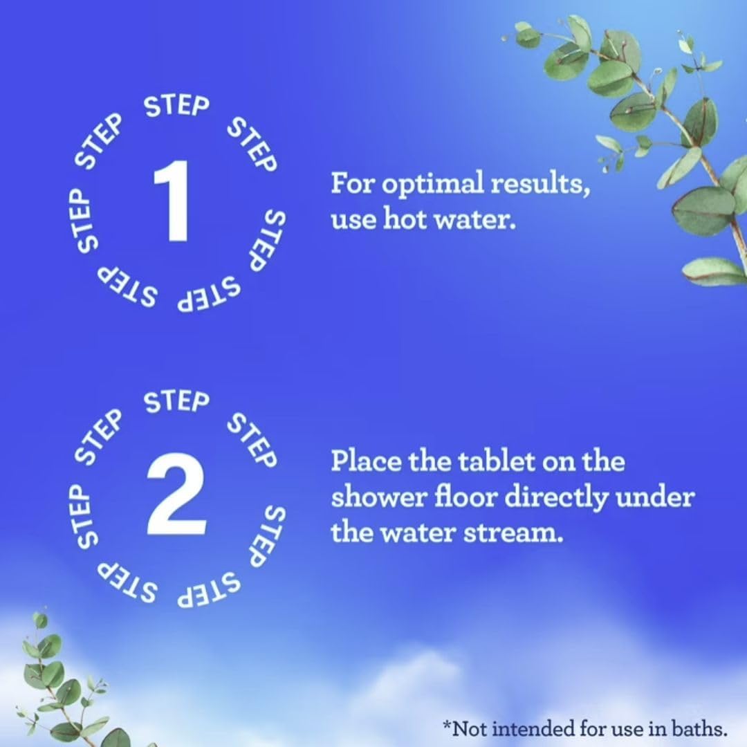 Equate Vapor Shower Tablet, Soothing Vapors with Eucalyptus and Menthol, Non-Medicated, 5 Count, 2 Pack