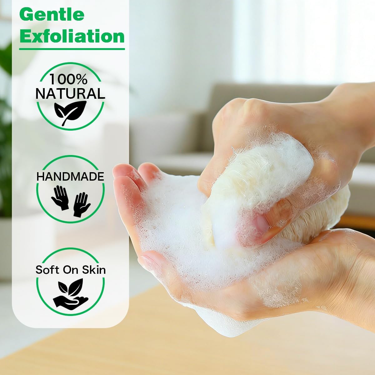 pisdoplop Natural Loofah Exfoliating Body Sponge Scrubber, 4 inch-Long Organic Loofa Luffa Plant-Based for Men & Women Skin Care Bath Shower Cleaning, Natural Sponges for Dishes