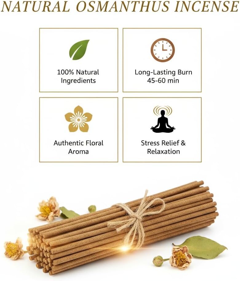 Seedlink Natural Sandalwood Incense Sticks - 300 Premium Hand-Dipped Sticks for Meditation, Yoga, and Aromatherapy - Authentic Calming Scent for Stress Relief