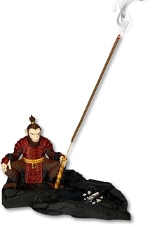 Sun Wukong Incense Holder for Sticks, Monkey King Figurine Ash Catcher, Decorative Incense Burner Statue, Chinese Mythology Zen Desk Decor for Home Office Shelf
