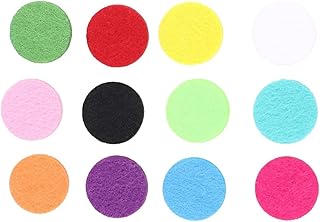 12Pcs Aromatherapy Essential Oil Diffuser Refill Pads Multi-Colored Locket Necklace Replacement Felt Inserts for Car and Home Use