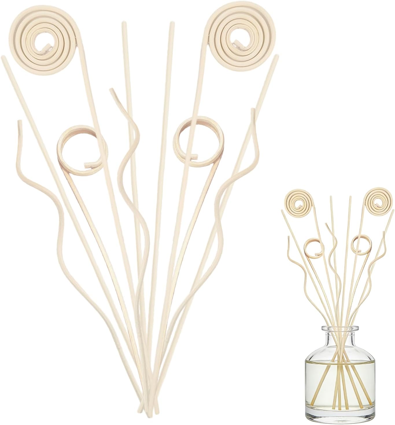 10PCS Reed Diffuser Sticks - Rattan Reed Diffuser Sticks Natural Rattan Wood Essential Oil Diffuser Sticks, Keep Fragrance Scent for Home, Living Room, Bathroom, Bedroom, Office, Decor
