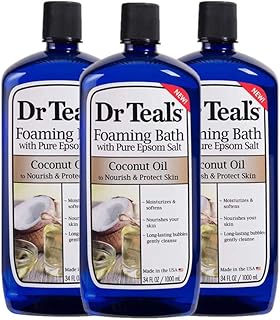 Dr. Teal's Coconut Oil Foaming Bath Gift Set (3 Pack, 34oz Ea.) - Nourish & Protect Coconut Oil Blended with Pure Epsom Salt Calms the Mind & Provides Relief from Daily Aches & Pains