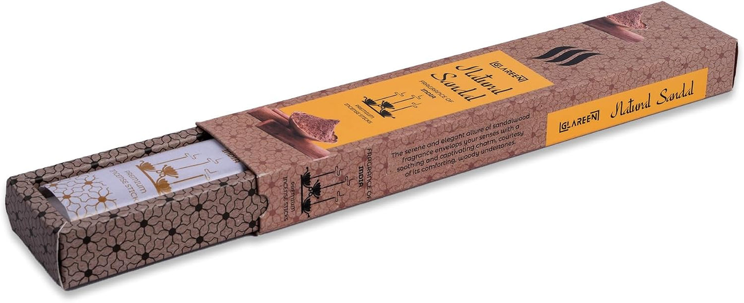 Natural Sandal Harmony: Pure Sandalwood Agarbatti Incense Sticks (Pack of 50) | Embrace Tranquility with Every Scented Breath