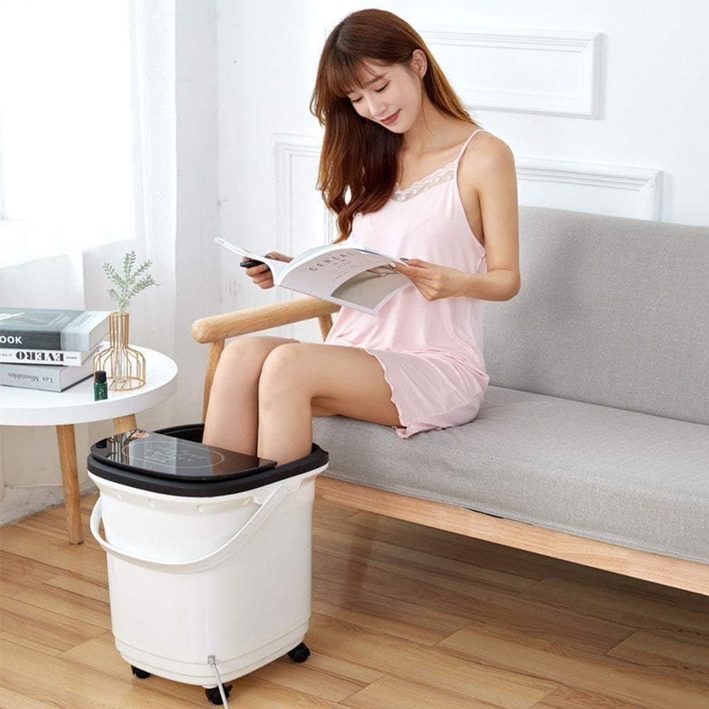 Foot Spa Bath Massager with Heat Bubbles Function, 6 Massage Rollers Digital Temperature Control Pedicure Tub Bath for Feet Home Use