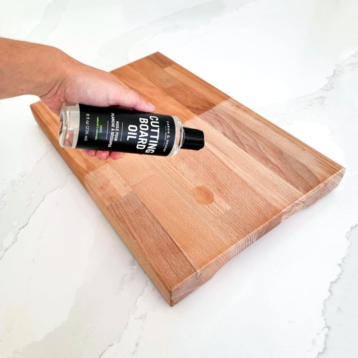 Caron & Doucet - Cutting Board & Butcher Block Conditioning & Finishing Oil | 100% Coconut Derived & Vegan, Best for Wood & Bamboo Conditioning & Sealing | Does NOT Contain Mineral Oil! 8 oz