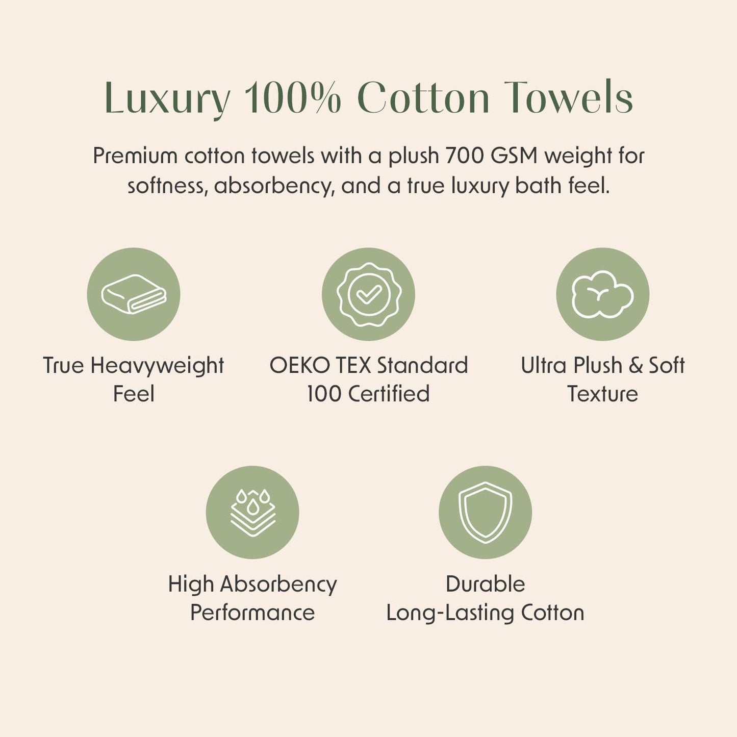 Springtree Home Luxury 100% Cotton Bath Towels Set | 100% Zero Twist Cotton | Premium Bath Towels | Ultra Soft Thick Plush & Highly Absorbent | Luxury Hotel & Spa Bathroom Towels | 6 Piece Set - White