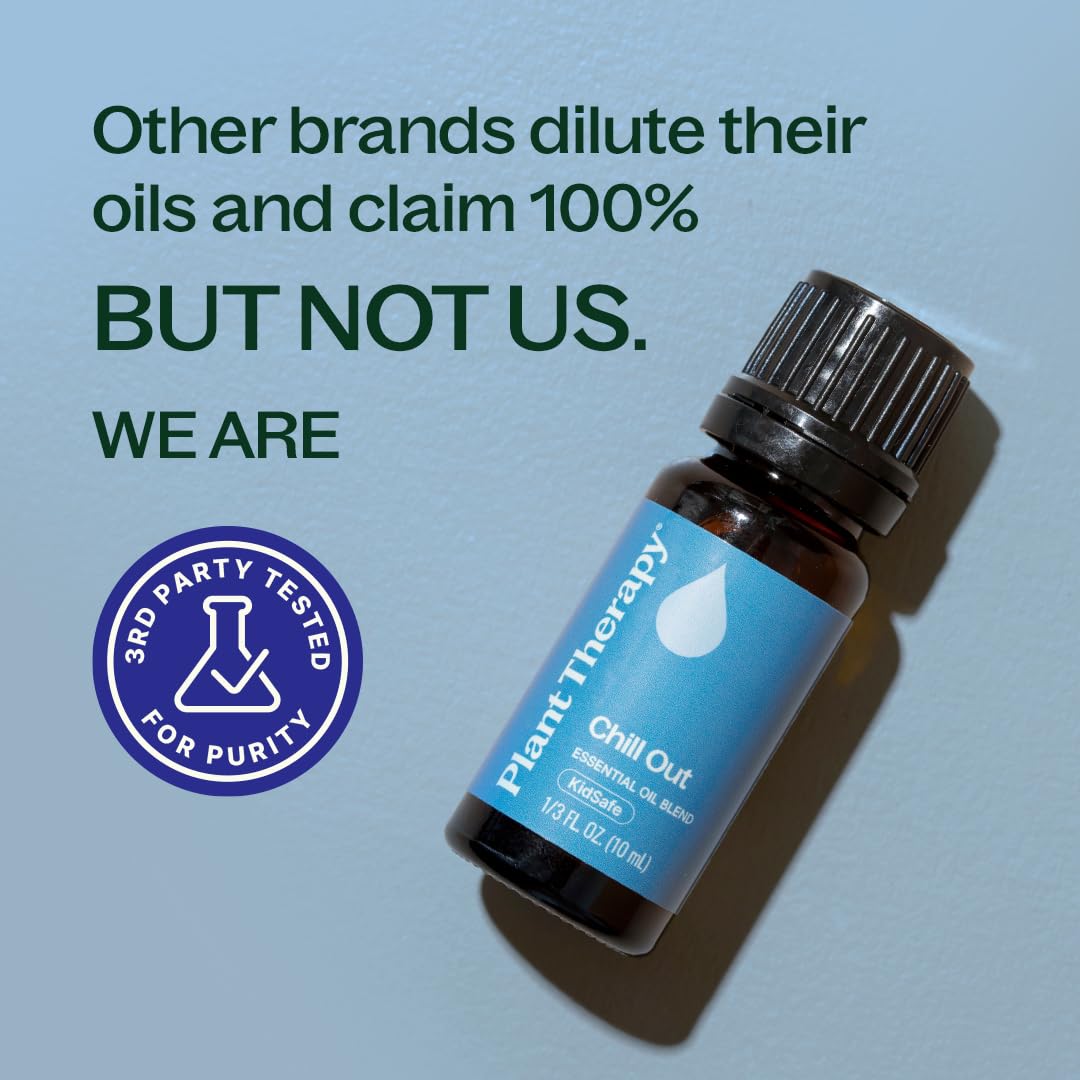 Plant Therapy Chill Out Essential Oil Blend (Formally Let It Go), 10 mL (1/3 oz), for Stress & Calming Relief, 100% Pure, Undiluted, Great for Essential Oil Diffusers