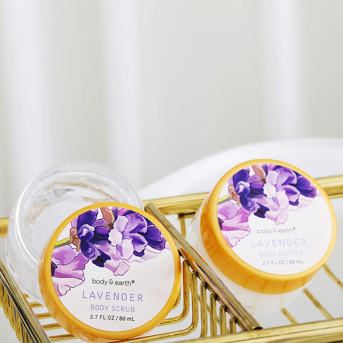 BODY & EARTH Lavender Spa Gift Baskets for Women Luxurious Gifts for Women Bath and Body Gift Sets 11pcs Bath Sets for Women Gift Mother's Day Gifts