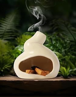 Handmade Ceramic Palo Santo Holder, Mini Ceramic Fireplace for sage, Ideal for Meditation and Altars – Durable Design for Sticks Burning, Unique Meditation Gift（Yellow）