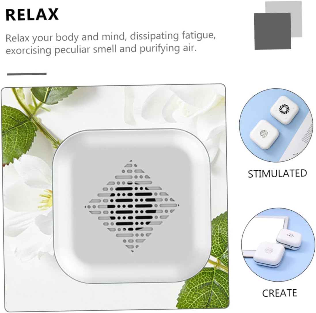 GANAZONO Portable Mini Noiseless Aromatherapy Diffuser for Car and Office, USB Rechargeable White Vehicle-Mounted Essential Oil Diffuser for Home and Travel