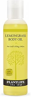 Plantlife Lemongrass Body Oil - Moisturizing Natural Body Oil for All Skin Types - Nourishing Dry Skin and Making It Feel Soft and Silky for Women & Men - Bath, Body & Massage Oil - 4oz