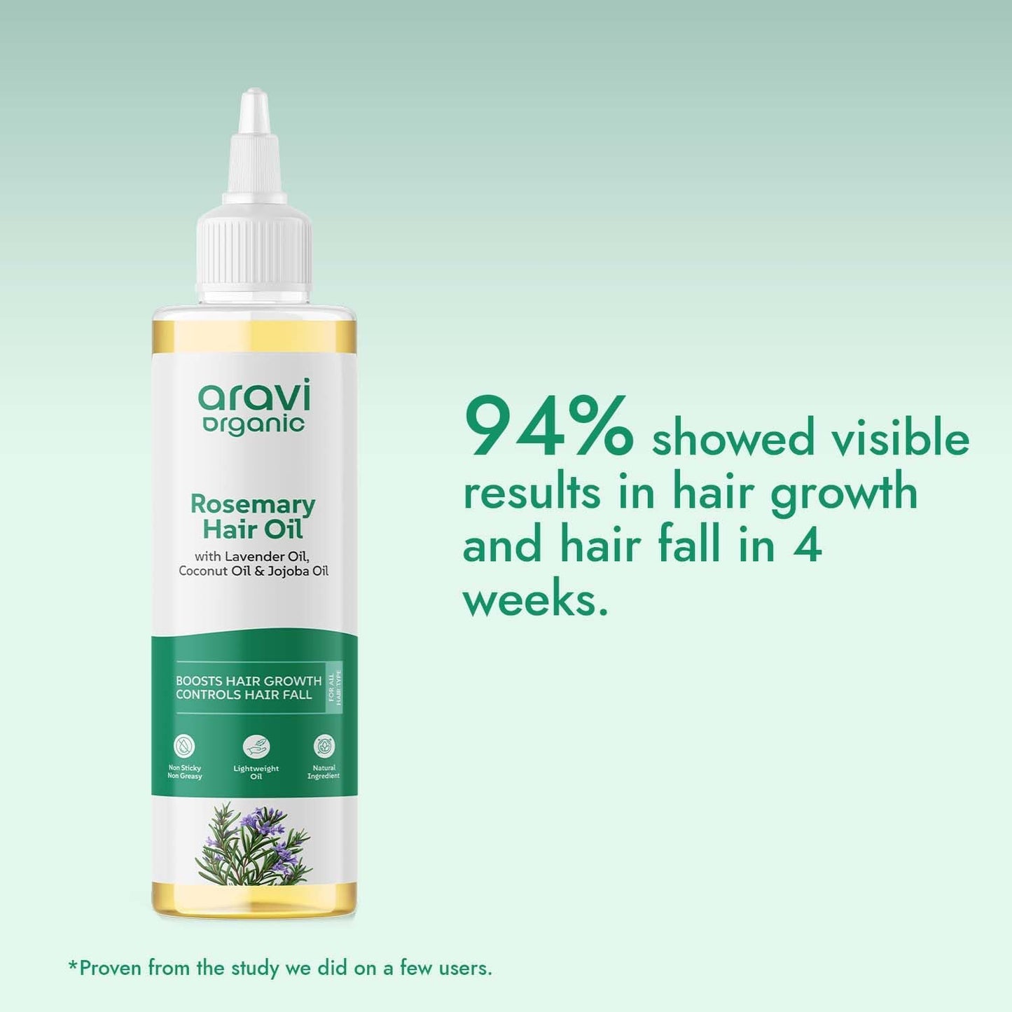 Aravi Organic Rosemary Lavender Hair Oil For Healthy Hair, Scalp, Hair Roots - 100% Pure & Natural - For Hair Growth & Hair Fall Control- 6.7 FL Oz / 200 ml