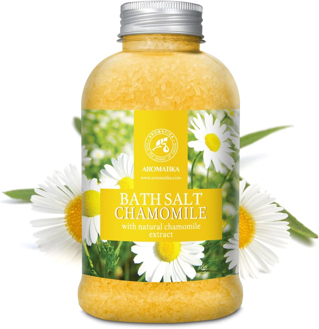 Bath Sea Salt Chamomile 21.16 Oz (600g) - Bath Salts with Natural Chamomile Extract for Bath Soak - Relaxing Bath - Body Care - Muscle Relaxation - Aromatherapy Bath Salts - Herb Bath Salt