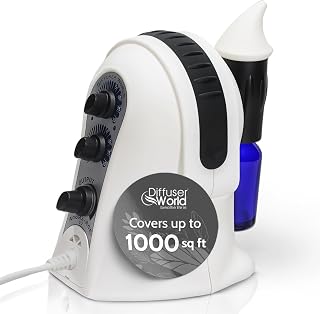 1000 Sq Ft Waterless Diffuser for Essential Oils, Made in USA Black Waterless Aroma Atomizer for Home Large Room Fragrance, Home Scent Machine, Air Aromatherapy with Adjustable Timer