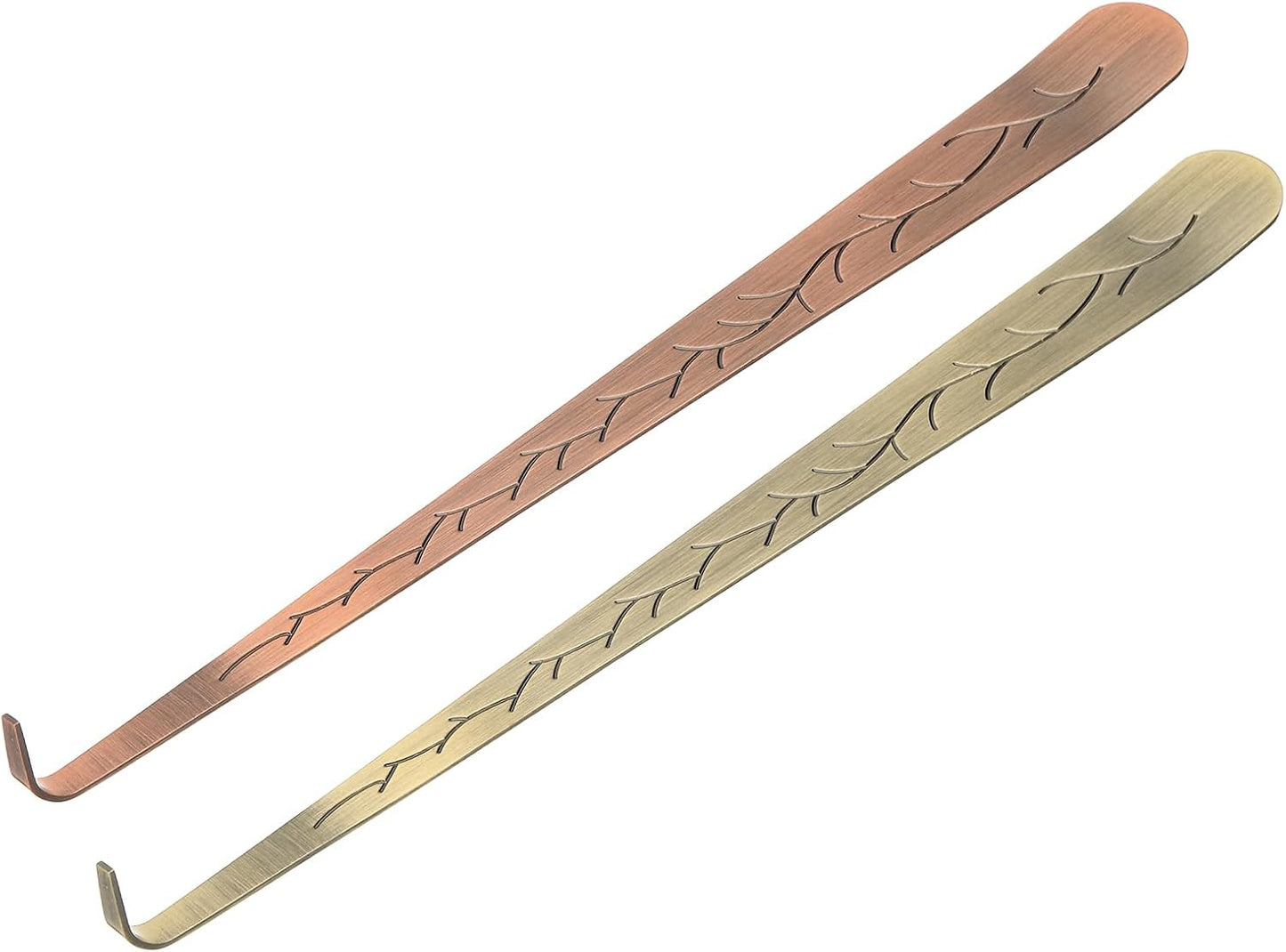 uxcell 2 Pcs Candle Wick Dipper, Stainless Steel Candle Wick Hook, Flame Dipper Snuffer Extinguish Accessory Flat Design for Putting Out Flame Home Decor Gifts, Copper/Bronze
