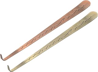 uxcell 2 Pcs Candle Wick Dipper, Stainless Steel Candle Wick Hook, Flame Dipper Snuffer Extinguish Accessory Flat Design for Putting Out Flame Home Decor Gifts, Copper/Bronze