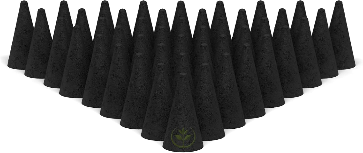 200 Unscented Charcoal Incense Cones 1" TOPFLOW - 100% Natural Blanks - Great for DIY Aromatherapy Incense Making, Burner and Holder