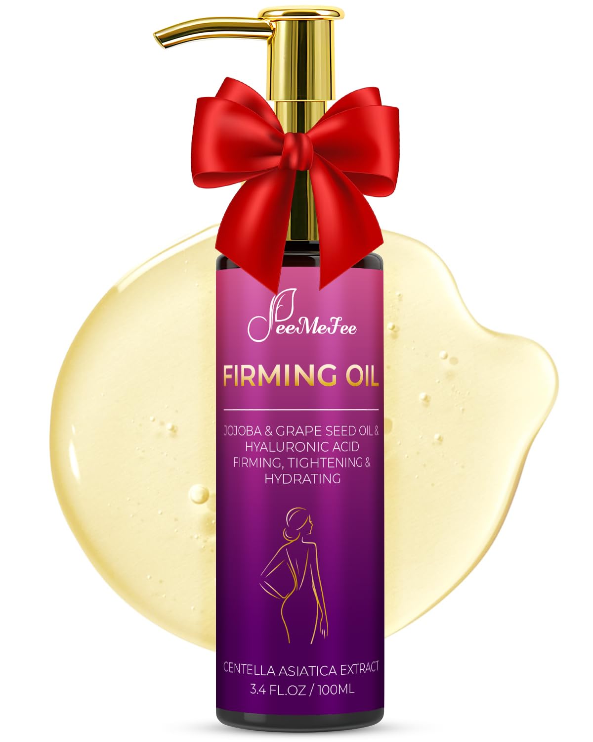Body Firming Oil, 3.4 FL OZ Body Oil After Shower – With 790,000ppm Tightening Oil(Grape Seed Jojoba Sweet Almond) &10,000ppm Hyaluronic Acid – Fast-Absorbing For Hydrating Full Body, Lavender