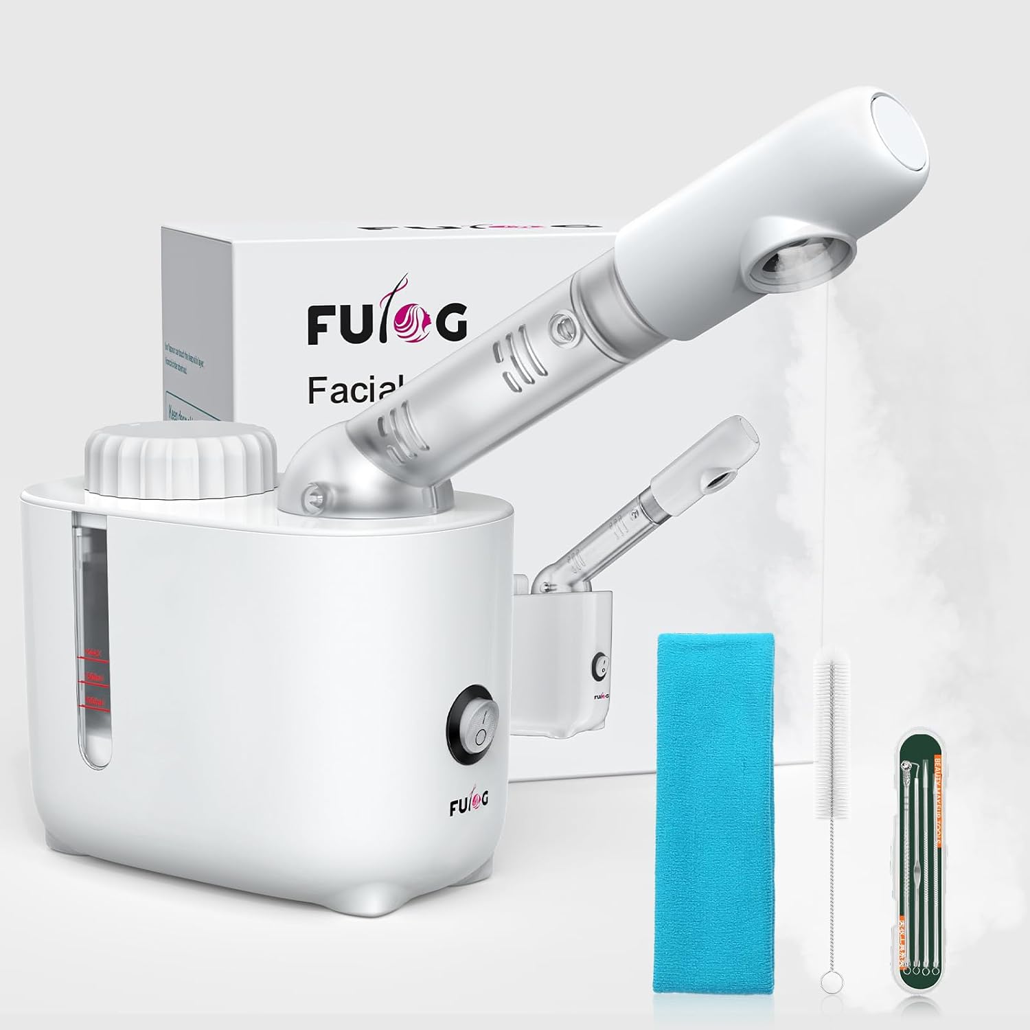 Facial Steamer Nano Ionic Face Steamer with 360° Rotating Arm, Esthetician Facial Steamer for Deep Cleaning, Portable Spa Facial Machine for Home Salon