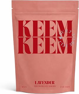 Lavender Shower Steamers, Aromatherapy Shower Steamers for Relaxation, Sleep Support & Stress Relief, Gift for Women, 10 Count, 2 oz Each, Keem Keem