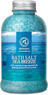 Bath Salt Sea Breeze 21.16 Oz with Natural Essential Oils Orange & Ginseng & Seaweed - Best for Good Sleep - Relaxing - Calming - Body Care - Beauty - Aromatherapy