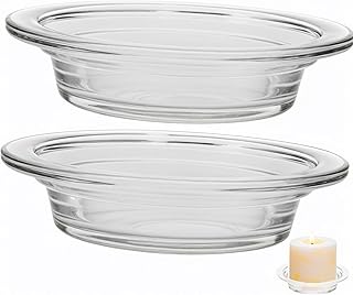 2Pcs Replacement Wax Heating Tray, 4.5in Glass Aromatherapy Tray Candle Melt Bowl, Wax Warmer Dish Oil Warming Plate, Candle Melting Burner Accessories Oil Warmers for Scents Heating